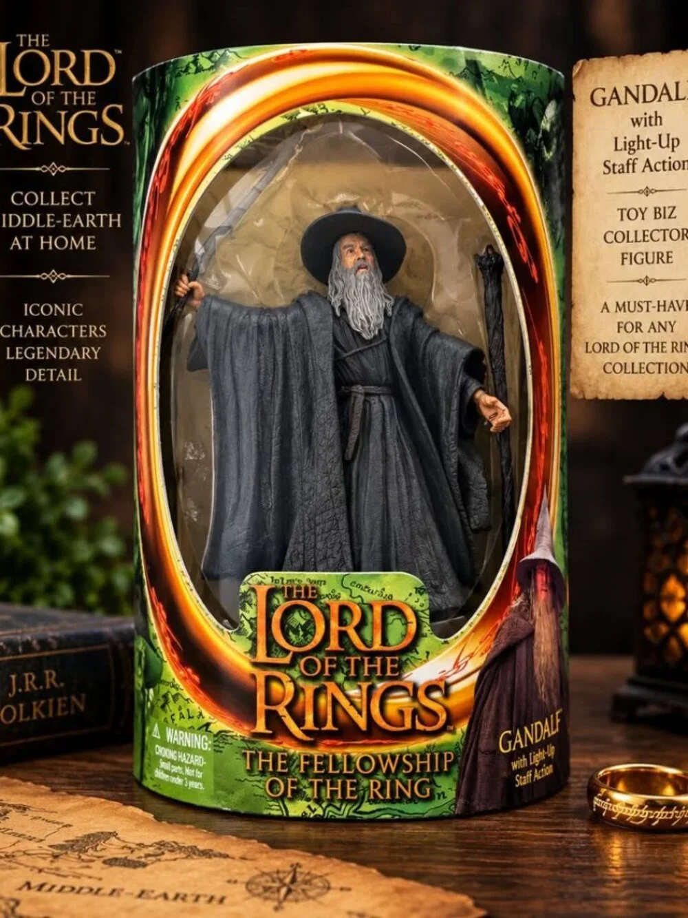Vintage 2001 Toy Biz LOTR Gandalf – Light-Up Staff – New in Package